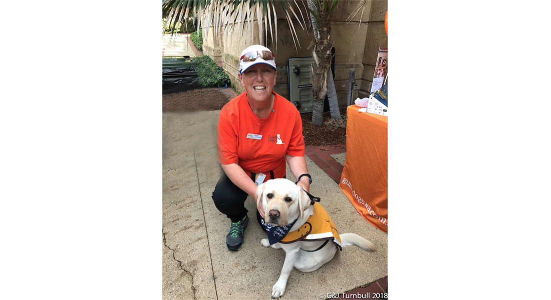Volunteer Jackie with Ambassador Dog Maddy