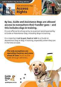 Access-Rights-Poster-A4200 Poster depicting Assistance Dog Access Rights