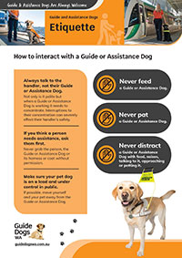 Guide-Dog-Etiquette-Poster-A4200 Poster detailing Guide Dog Etiquette